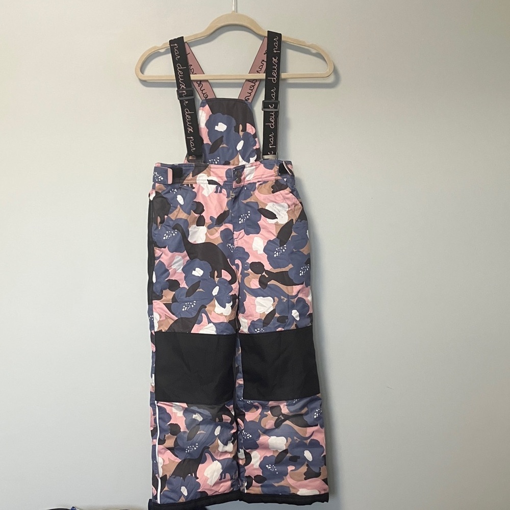 Deux par deux Floral Snow Bib Overalls